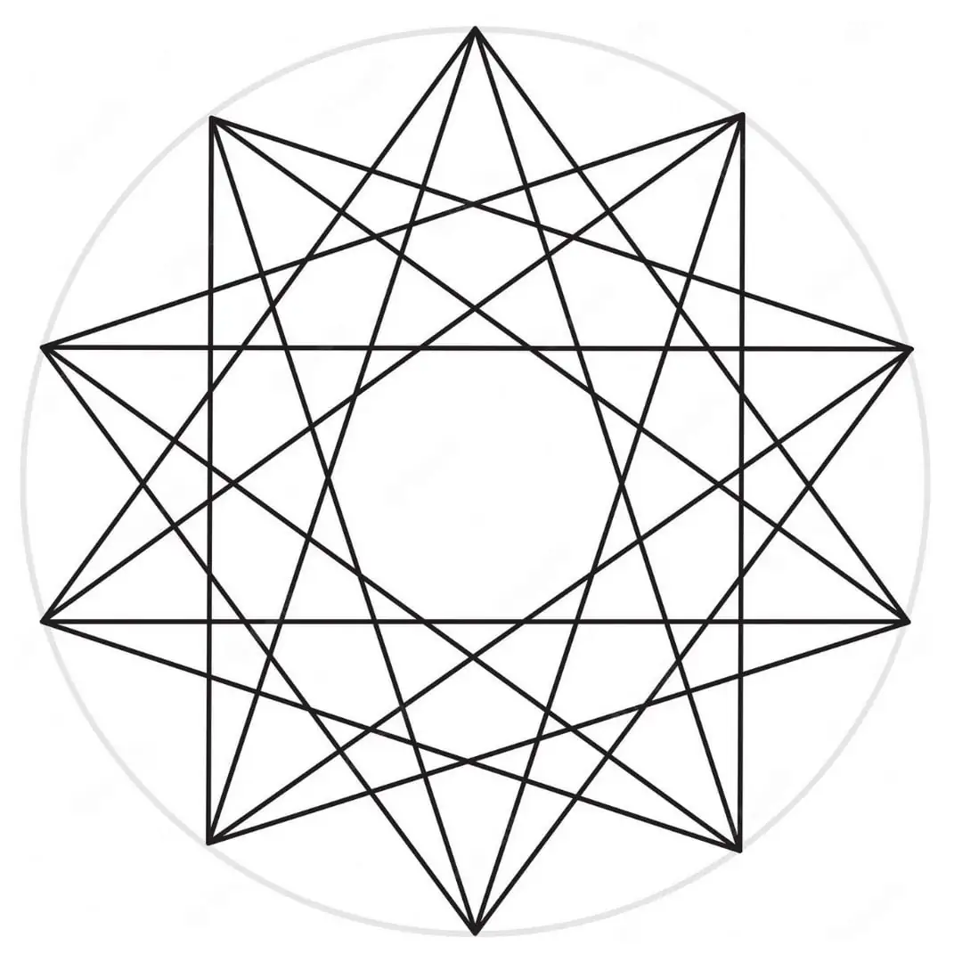 Decagramma, stella a dieci punte, simbolo di equilibrio e armonia divina