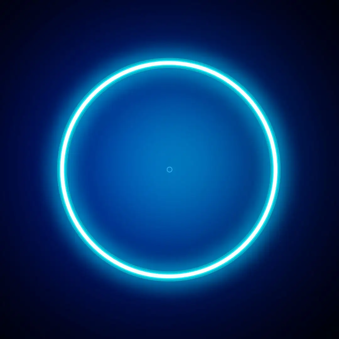 Cerchio, simbolo universale che rappresenta l'unità, l'infinito e le forme di onda che si propagano in tutte le direzioni in modo equilibrato