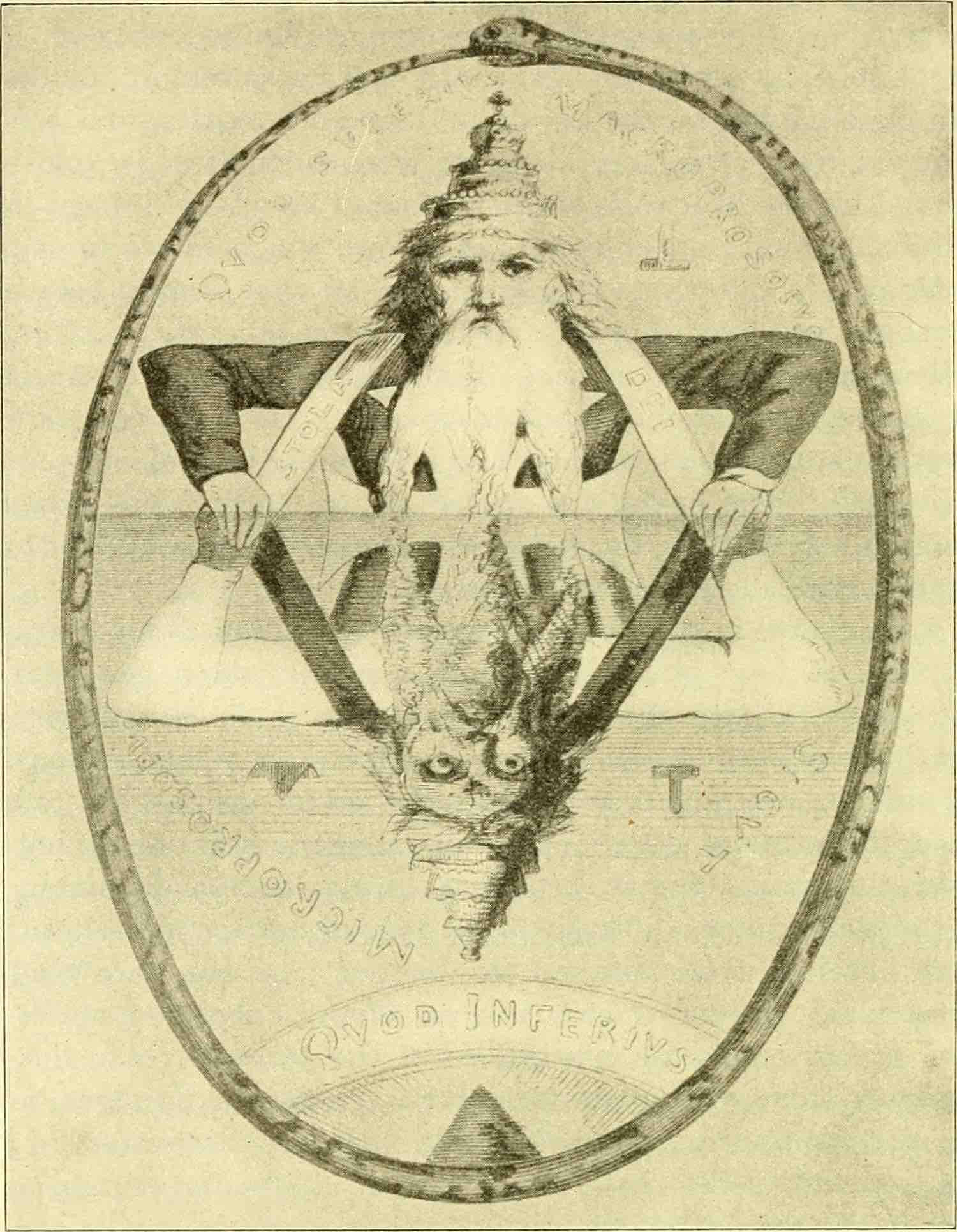 das große salomonische symbol von eliphas levy mit dem ouroboros
