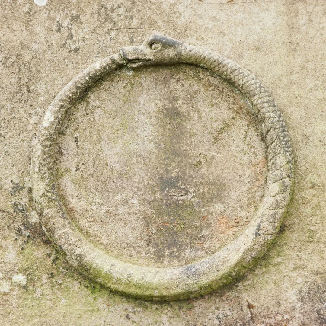 der Ouroboros oder die Schlange, die sich in den Schwanz beißt