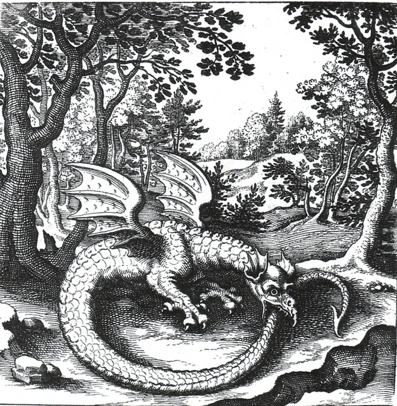 der Drache, der sich in den Schwanz beißt, ist ein starkes Symbol