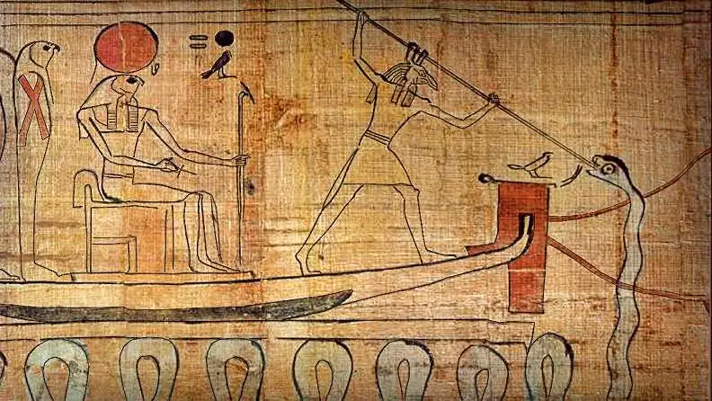 Apophis greift die Barke des Re an