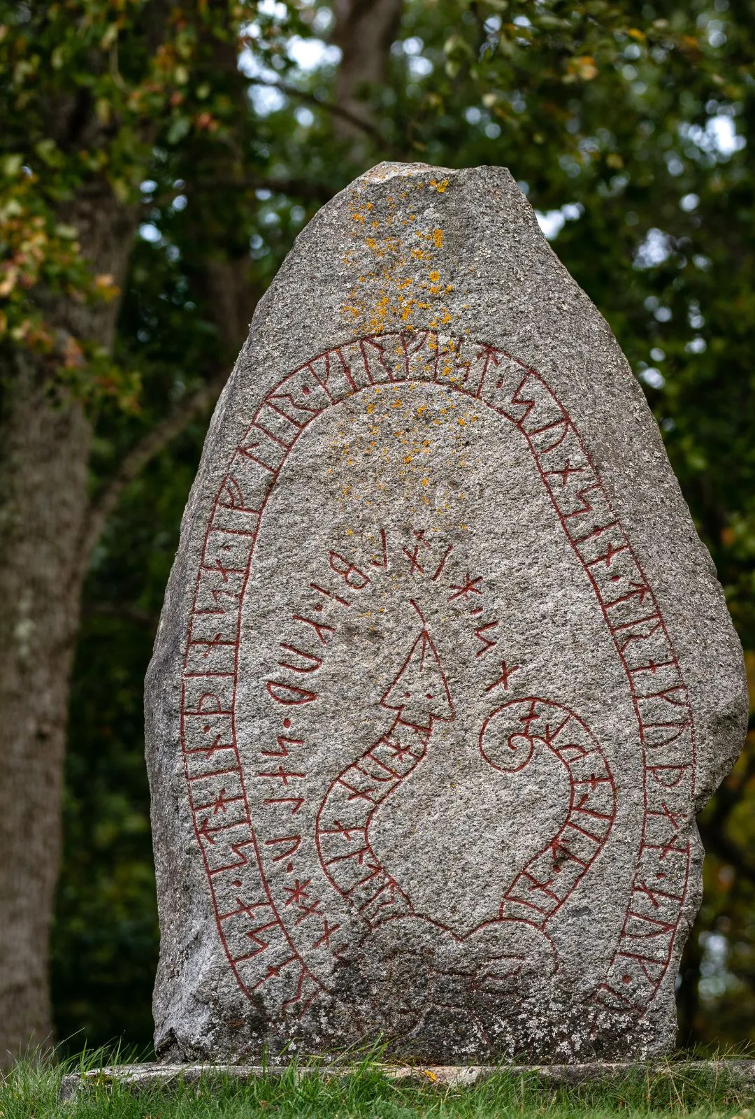 darstellung der Wikingerschlange auf einem Stein