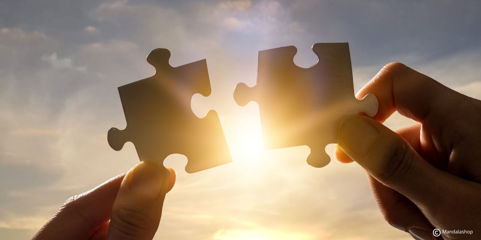 Assembly of puzzle pieces representing spiritual alignment and the search for inner meaning