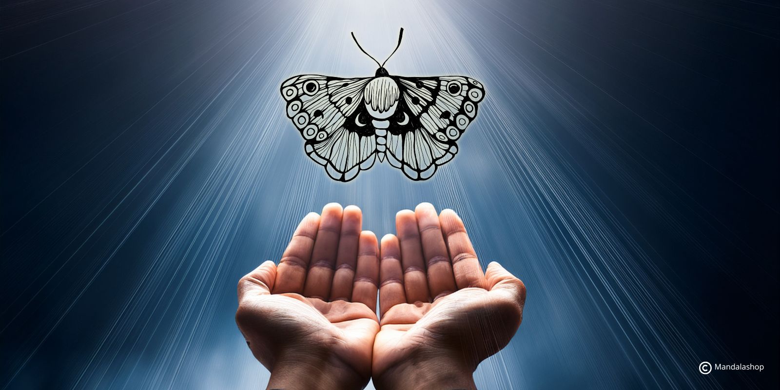 La falena luna simboleggia la trasformazione e la rinascita, rappresenta l'evoluzione interiore e il lasciarsi andare