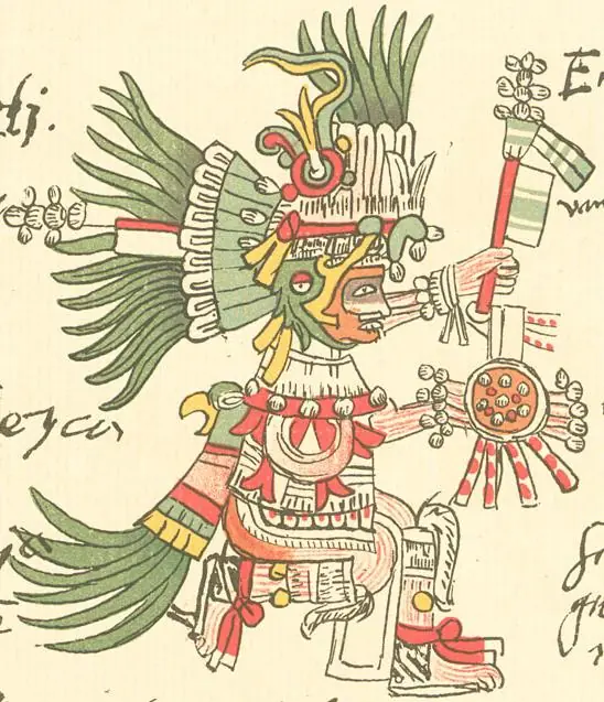 Representación de Huitzilopochtli, Dios del Sol en la mitología azteca