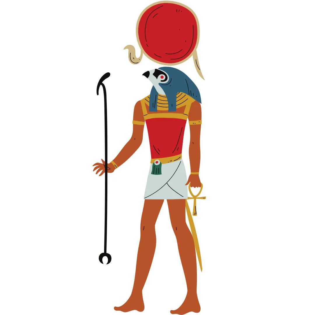 représentation de rê, dieu du soleil en ancienne égypte