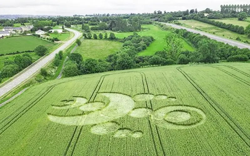 Crop circle erschien auf einem Feld in Frankreich, mysteriöses geometrisches Muster