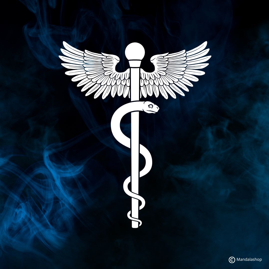 Serpent of Asclepius, symbol of healing and regeneration, representing a snake wrapped around a stick, used in medicine and esotericism
